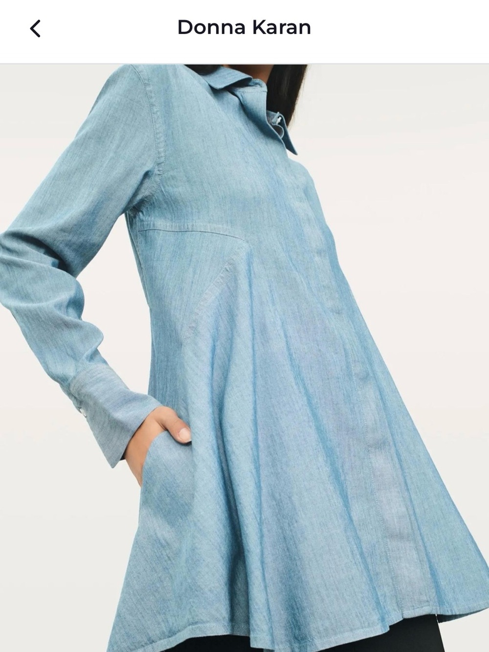Donna Karan Lilac High-Low Swing Tunic Shirt